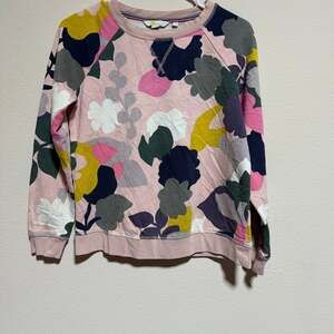 Boden Women's Pink Abstract Floral Crewneck Raglan Sweatshirt Size Small